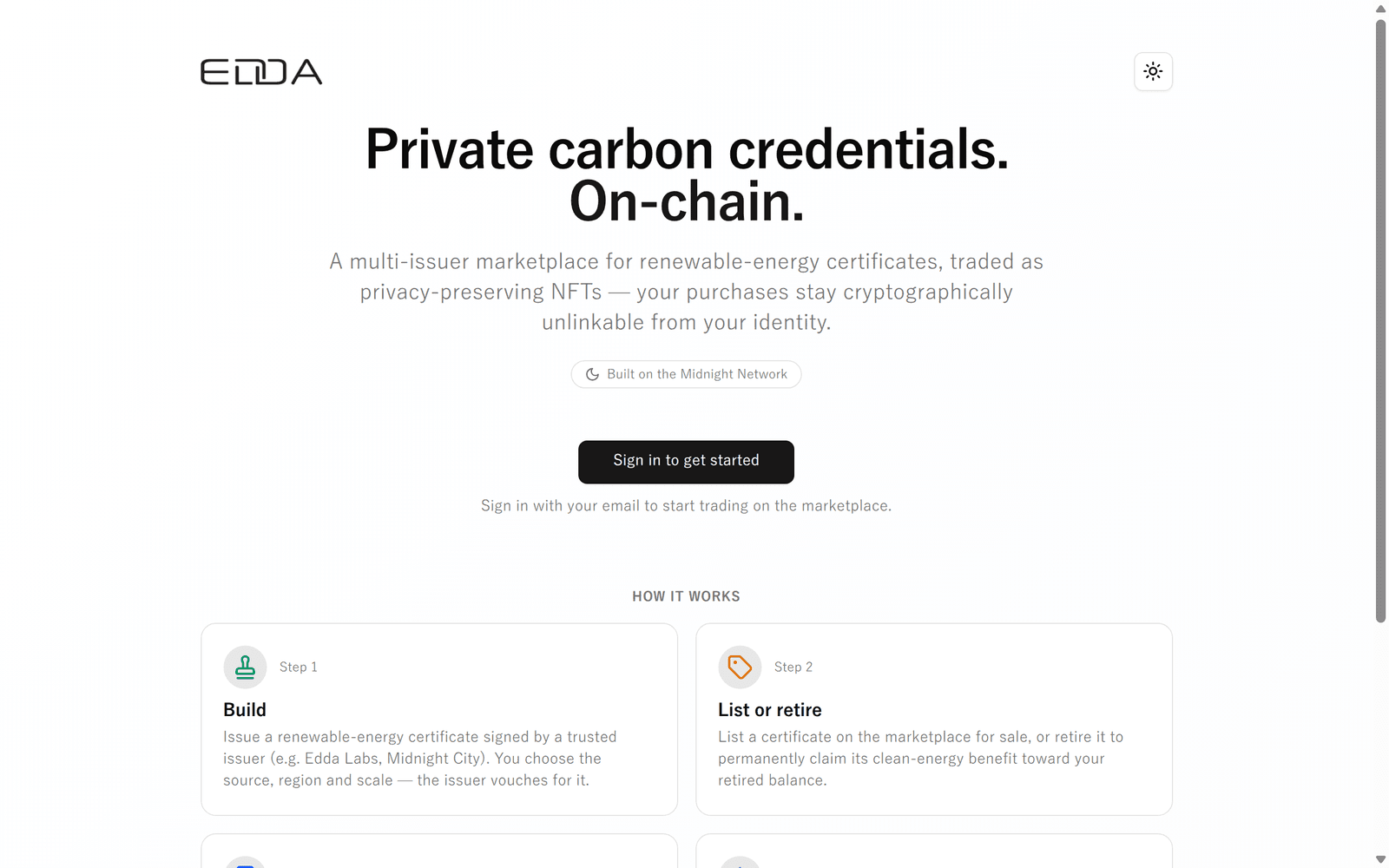 The Karbonity landing page, with the four steps of how it works.